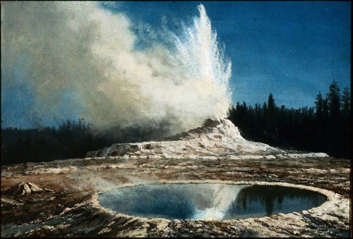 Albert Bierstadt Geyser, Yellowstone Park
